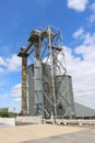 Weighbridge and hoppers at a grain storage facility