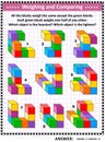 Weighing and comparing educational math puzzle