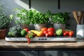 Weighing fruits and veggies for health Royalty Free Stock Photo