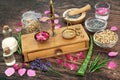 Weighing Herbs and Flowers for Natural Skincare Treatments