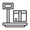 Weighing machine, scale, Platform, box fully editable vector icon