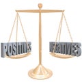 Weighing Positives and Negatives - Choices on Scale Royalty Free Stock Photo