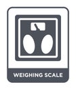 weighing scale icon in trendy design style. weighing scale icon isolated on white background. weighing scale vector icon simple Royalty Free Stock Photo