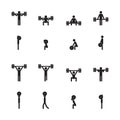 Weighlifting icons set Royalty Free Stock Photo