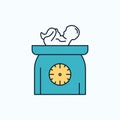 weight, baby, New born, scales, kid Flat Icon. green and Yellow sign and symbols for website and Mobile appliation. vector