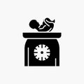 weight, baby, New born, scales, kid Glyph Icon. Vector isolated illustration