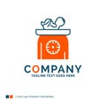 weight, baby, New born, scales, kid Logo Design. Blue and Orange