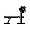 Weight bench black glyph icon Royalty Free Stock Photo