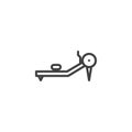 Weight bench line icon