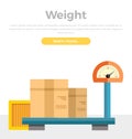 Weight Concept Web Banner in Flat Style Design.