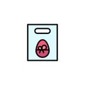 Weight, Egg, Gift, Easter Business Logo Template. Flat Color