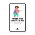 weight fitness overweight kid boy vector