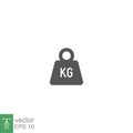 Weight heavy kg icon. Dumbbell Simple KG kilogram Scale