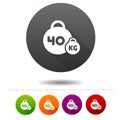 Weight icon. 40 kilogram sport symbol sign. Web Button Royalty Free Stock Photo