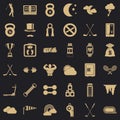 Weight icons set, simple style