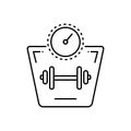 Black line icon for Weight increase, dumbledore and medical