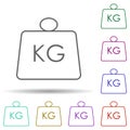 Weight kg multi color icon. Simple thin line, outline vector of logistics icons for ui and ux, website or mobile application