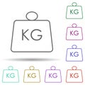 Weight kg multi color icon. Simple thin line, outline vector of logistics icons for ui and ux, website or mobile application