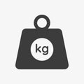 Weight in kilograms icon on white background