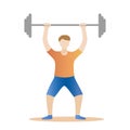 Strong man powerlifting. Weight lifter athlete Vector illustration Royalty Free Stock Photo