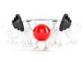 Weight lifter on a white background