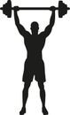 Weight Lifting bodybuilder silhouette Royalty Free Stock Photo