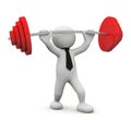 Weight lifting 3d man illustration Royalty Free Stock Photo