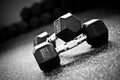 Weight lifting-Dumbells in a crossfit gym