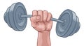 Weight Lifting Fist Hand Holding Barbell Concept