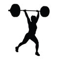 Weight Lifting Woman Vector Silhouette