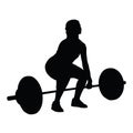 Weight Lifting Woman Vector Silhouette