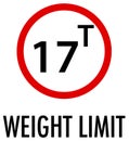 Weight limit sign on white background Royalty Free Stock Photo