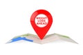 Weight Loss Ahead Red Map Pointer Pin over City Map. 3d Rendering