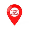 Weight Loss Ahead Red Map Pointer Pin. 3d Rendering