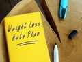 Weight Loss concept meaning Weight Loss Keto Plan with phrase on the piece of paper Royalty Free Stock Photo