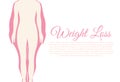 Weight Loss Feminine Pink Infographic Vector Illustration with Woman Silhouette