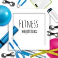 Weight Loss Fitness Realistic Frame