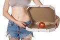 Weight loss and healthy eating or dieting concept. Slim girl in Royalty Free Stock Photo