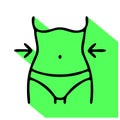 Weight loss line icon, vector pictogram of woman with slim body Royalty Free Stock Photo