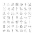 Weight loss linear icons, signs, symbols vector line illustration set Royalty Free Stock Photo