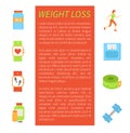 Weight Loss Pedometer Poster Vector Illustration