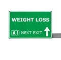 WEIGHT LOSS road sign isolated on white Royalty Free Stock Photo