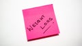 Weight loss sticky note Royalty Free Stock Photo