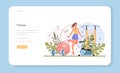 Weight loss web banner or landing page. Idea of fitness and healthy diet Royalty Free Stock Photo