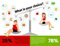 Weight loss woman scales infographics