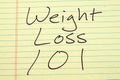 Weight Loss 101 On A Yellow Legal Pad Royalty Free Stock Photo