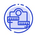 Weight, Machine, Healthcare, Sport Blue Dotted Line Line Icon