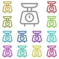 Weight multi color icon. Simple thin line, outline vector of laundry icons for ui and ux, website or mobile application