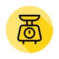 weight outline icon in long shadow style
