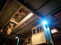 Weight room at cement plant. truck scales Royalty Free Stock Photo